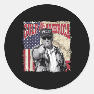 Pegatina Redonda Trump, Del Golfo De Estados Unidos
