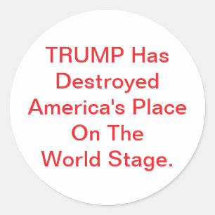 Pegatina Redonda Trump destruyó América Hankamer Artjunkhaus BOO!!