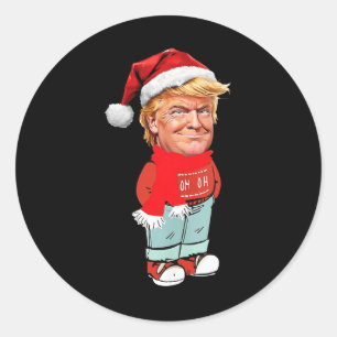 Pegatina Redonda Trump: Diseño de Navidades divertidos para un chic