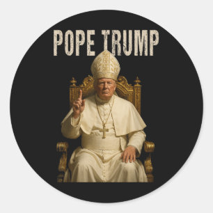 Pegatina Redonda Trump, el gracioso Trump católico