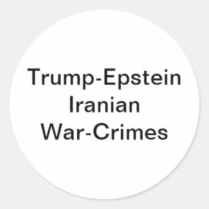 Pegatina Redonda Trump-Epstein Guerra-Crímenes Irán Artjunkhaus