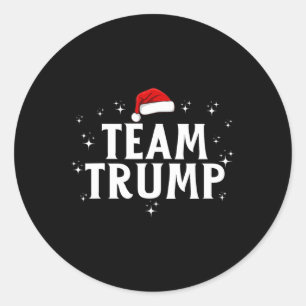 Pegatina Redonda Trump, equipo de Trump, Navidades divertidos de Na