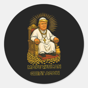 Pegatina Redonda Trump es gracioso, Trump es un retro cristiano en