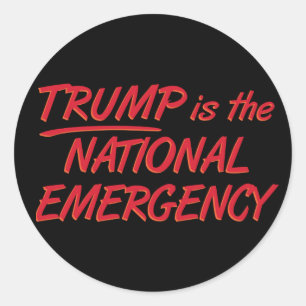 Pegatina Redonda Trump Es La Emergencia Nacional