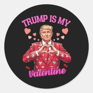 Pegatina Redonda Trump es mi Chiste mordaz de San Valentín político