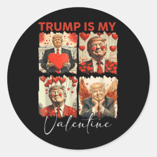 Pegatina Redonda Trump es mi divertido Trump Valentine Retro