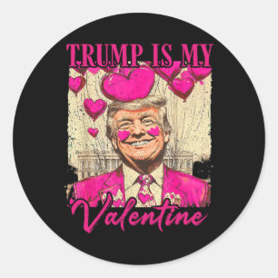 Pegatina Redonda Trump Es Mi San Valentín Trump Día De San Valentín