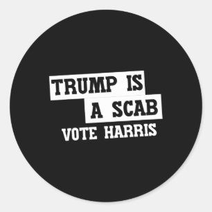 Pegatina Redonda Trump Es Un Escabroso Voto Harris