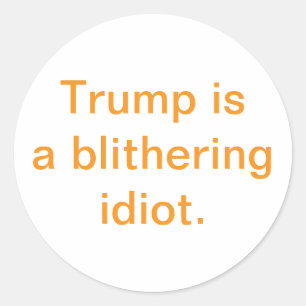 Pegatina Redonda Trump es un idiota parlanchín Hankamer Artjunkhaus