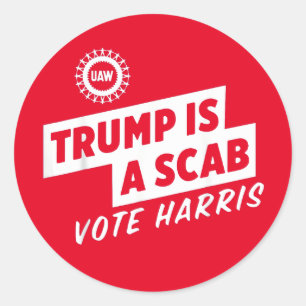 Pegatina Redonda Trump es un presidente de Scab Vote Harris 2024