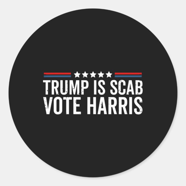 Pegatina Redonda Trump Es Un Presidente De Voto Estropeado Harris W (Anverso)
