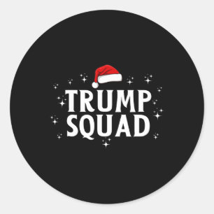 Pegatina Redonda Trump, escuadrón de Trump, Navidades divertidos de