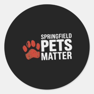 Pegatina Redonda Trump Están Comiendo Los Perros Gatos Springfield 
