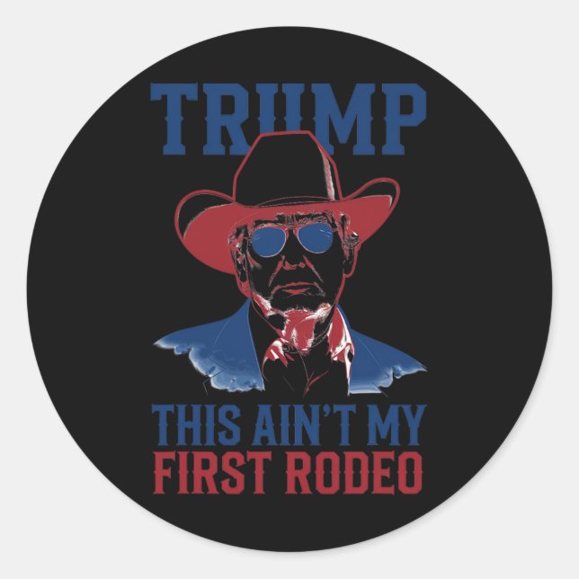 Pegatina Redonda Trump, este no es mi primer rodeo de la patata de  (Anverso)