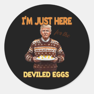 Pegatina Redonda Trump, estoy aquí por los huevos ideados