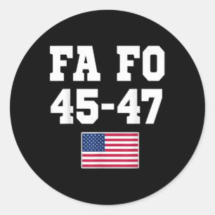 Pegatina Redonda Trump Fa Fo 45 47 Hombres de ropa Mujeres