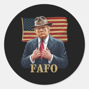 Pegatina Redonda Trump Fafo De Alrededor Descubre La Vendimia De Ba
