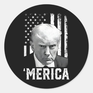 Pegatina Redonda Trump Feliz 4 De Julio Regalos De Bandera Estadoun