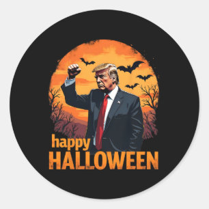 Pegatina Redonda Trump feliz Halloween