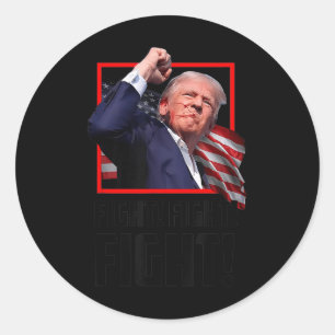 Pegatina Redonda Trump Fight Fight Fight