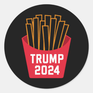 Pegatina Redonda Trump Fries franceses 2024 Trump 2024