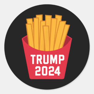 Pegatina Redonda Trump Fries franceses 2024 Trump 2024 Trump Fries 