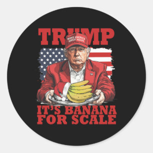 Pegatina Redonda Trump: Funny Trump, su estrella de la banana (a es