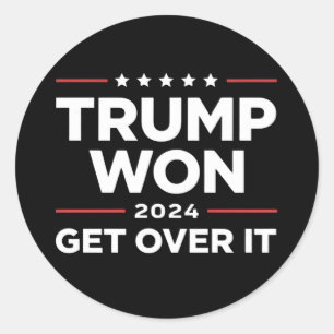 Pegatina Redonda Trump Ganó Acéptalo 2024