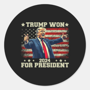 Pegatina Redonda Trump Ganó De Nuevo Elección 2025 Presidente 47 Th