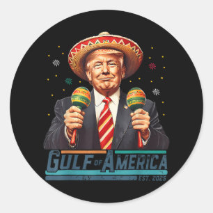 Pegatina Redonda Trump Golfo México Golfo De Estados Unidos América