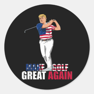 Pegatina Redonda Trump - Gracioso regalo de golf