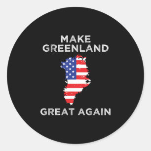 Pegatina Redonda Trump Groenlandia Haz que Groenlandia sea grande d