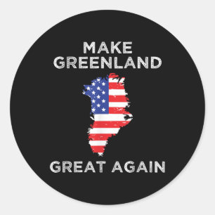 Pegatina Redonda Trump Groenlandia vuelve a hacer grande a Groenlan
