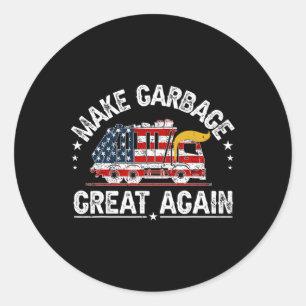 Pegatina Redonda Trump Hace a Garbyge Grande De Nuevo Gracioso Cami