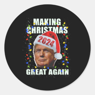 Pegatina Redonda Trump hace a los Navidades grandes de nuevo prorep