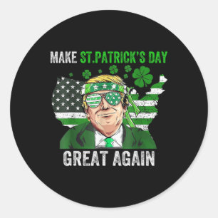 Pegatina Redonda Trump hace que el día de San Patricio sea genial d