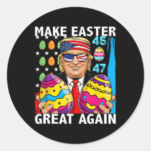 Pegatina Redonda Trump Hacer Pascua Grande De Nuevo 45 47 Caza del