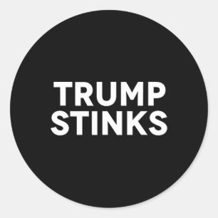 Pegatina Redonda Trump huele mal