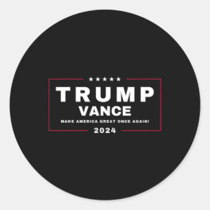 Pegatina Redonda Trump Jd Vance Vp. ¡Hacer A Estados Unidos Grande 