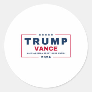 Pegatina Redonda Trump Jd Vance Vp. ¡Hacer A Estados Unidos Grande