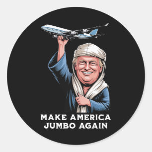 Pegatina Redonda Trump Jumbo Jet Adventure Para Aficionados A La Av