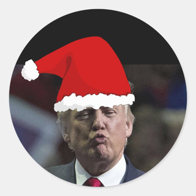 PEGATINA REDONDA TRUMP KISS CHRISTMAS STICKERS (Anverso)