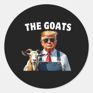 Pegatina Redonda Trump: Las cabras, la mega granja de hombres graci