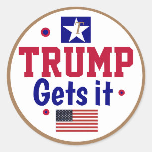 Pegatina Redonda ¡Trump lo entiende!