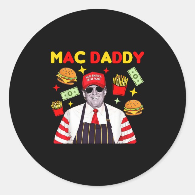 Pegatina Redonda Trump Mac Daddy (Anverso)