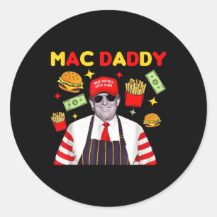 Pegatina Redonda Trump Mac Daddy Uni - Negro - Pequeño - Manga cort