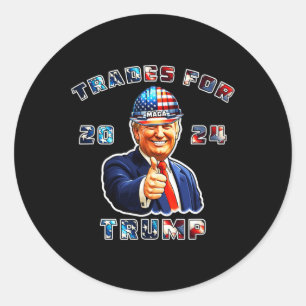 Pegatina Redonda Trump Maga Estoy votando por las operaciones de Tr