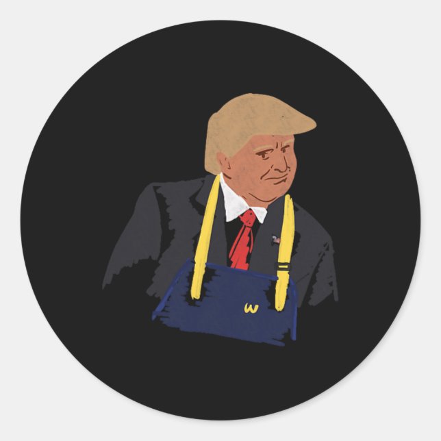 Pegatina Redonda Trump Making Fries 2024 (Anverso)