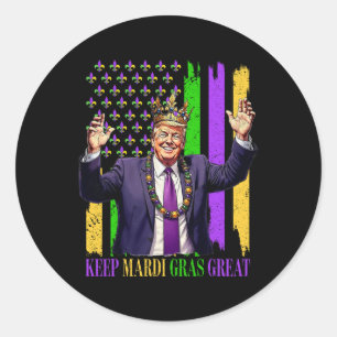 Pegatina Redonda Trump mantiene grande a Mardi Gras
