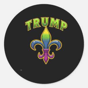 Pegatina Redonda Trump Mardis Gras